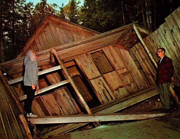 Mystery Spot - Old Postcard (newer photo)